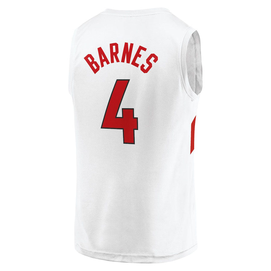 T.Raptors #4 Scottie Barnes Supporters Branded 2022-23 Fast Break Replica Jersey White Association Edition Stitched American Basketball Jersey