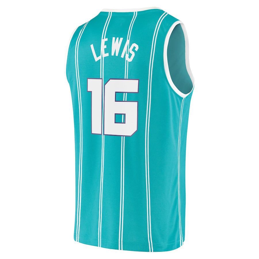 C.Hornets #16 Scottie Lewis Supporters Branded 2021-22 Fast Break Replica Jersey Icon Edition Teal Stitched American Basketball Jersey