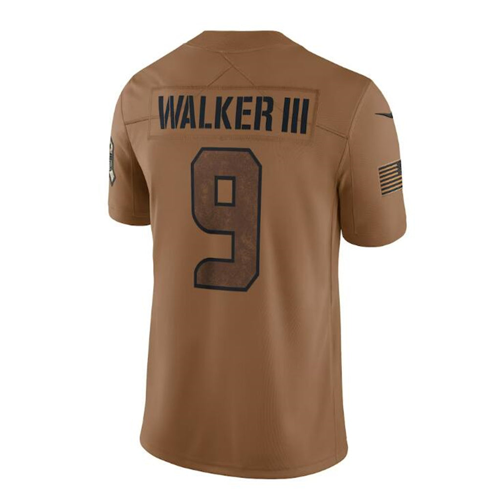 S.Seahawks #9 Kenneth Walker III Brown 2023 Salute To Service Limited Jersey Stitched American Football Jerseys