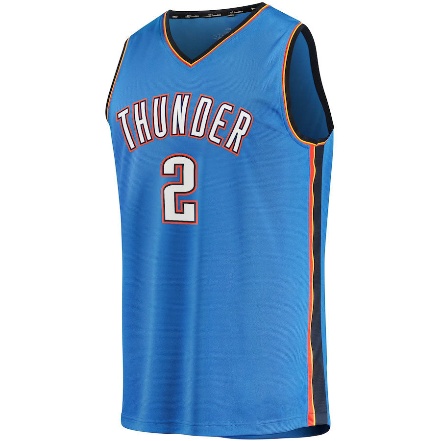 OC.Thunder #2 Shai Gilgeous-Alexander Supporters Branded Fast Break Player Jersey Blue Icon Edition Stitched American Basketball Jersey