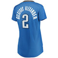 OC.Thunder #2 Shai Gilgeous-Alexander Supporters Branded Women's Fast Break Player Jersey Blue Icon Edition Stitched American Basketball Jersey