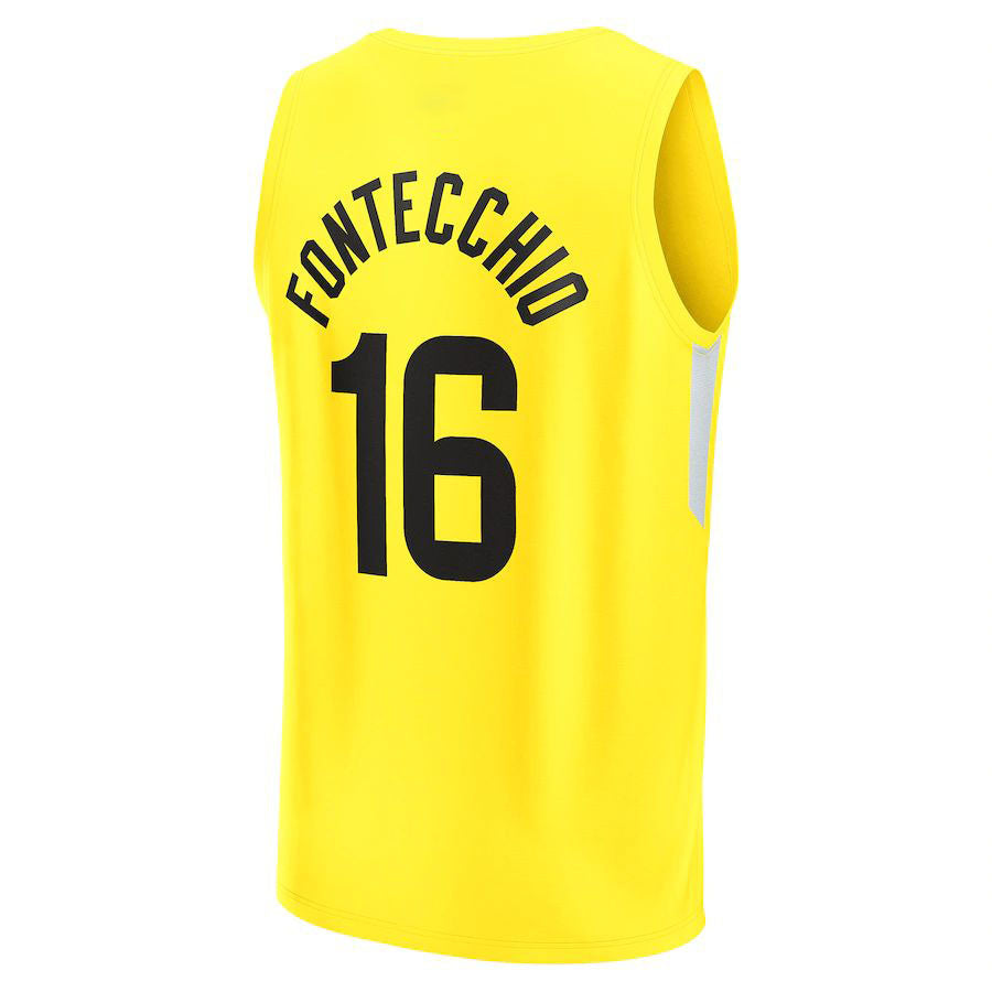 U.Jazz #16 Simone Fontecchio Supporters Branded 2022-23 Fast Break Replica Player Jersey Icon Edition Yellow Stitched American Basketball Jersey