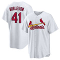 St. Louis Cardinals #41 Alec Burleson Home Replica Jersey - White Stitched Baseball Jersey