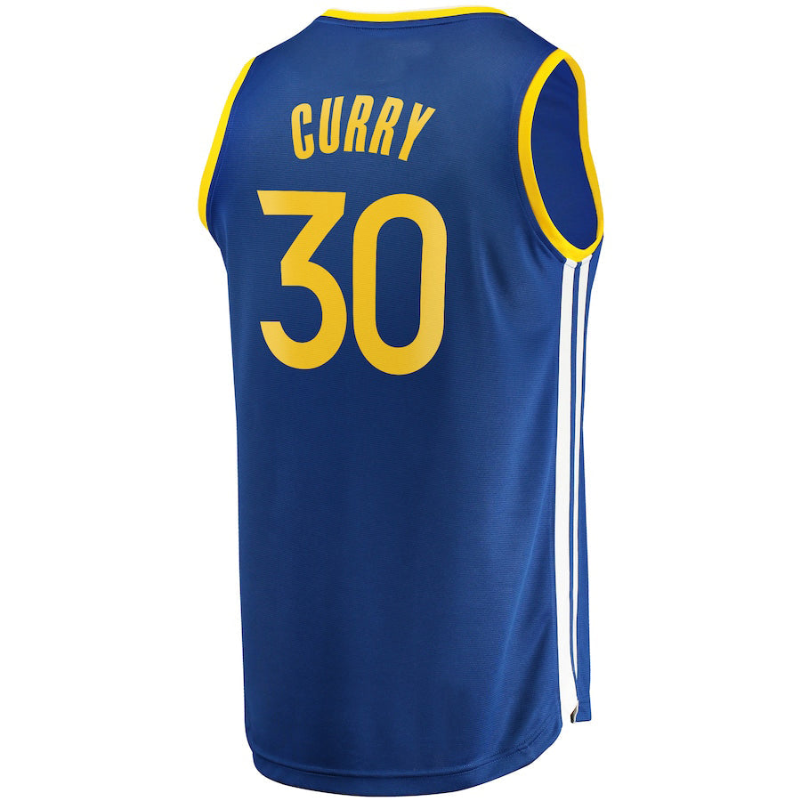 G.State Warriors #30 Stephen Curry Supporters Branded Fast Break Replica Player Team Jersey Icon Edition Royal Stitched American Basketball Jersey