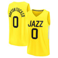 U.Jazz #0 Talen Horton-Tucker Supporters Branded 2022-23 Fast Break Replica Player Jersey Icon Edition Yellow Stitched American Basketball Jersey