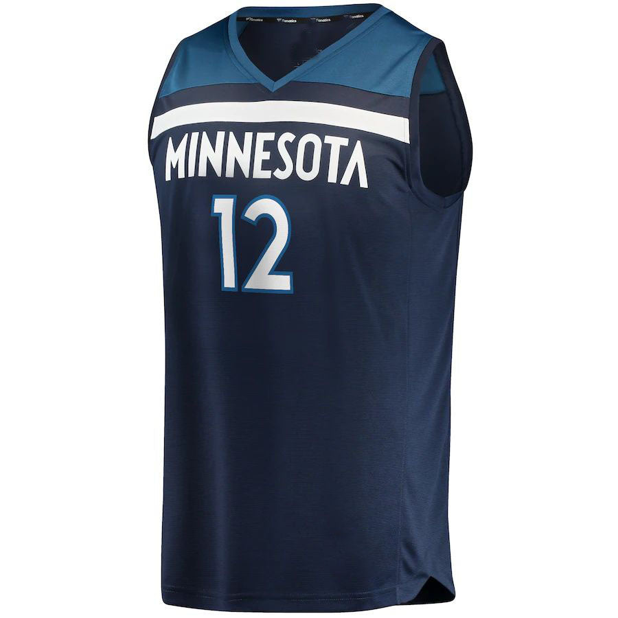M.Timberwolves #12 Taurean Prince Supporters Branded  2021-22 Fast Break Replica Jersey Icon Edition Navy Stitched American Basketball Jersey