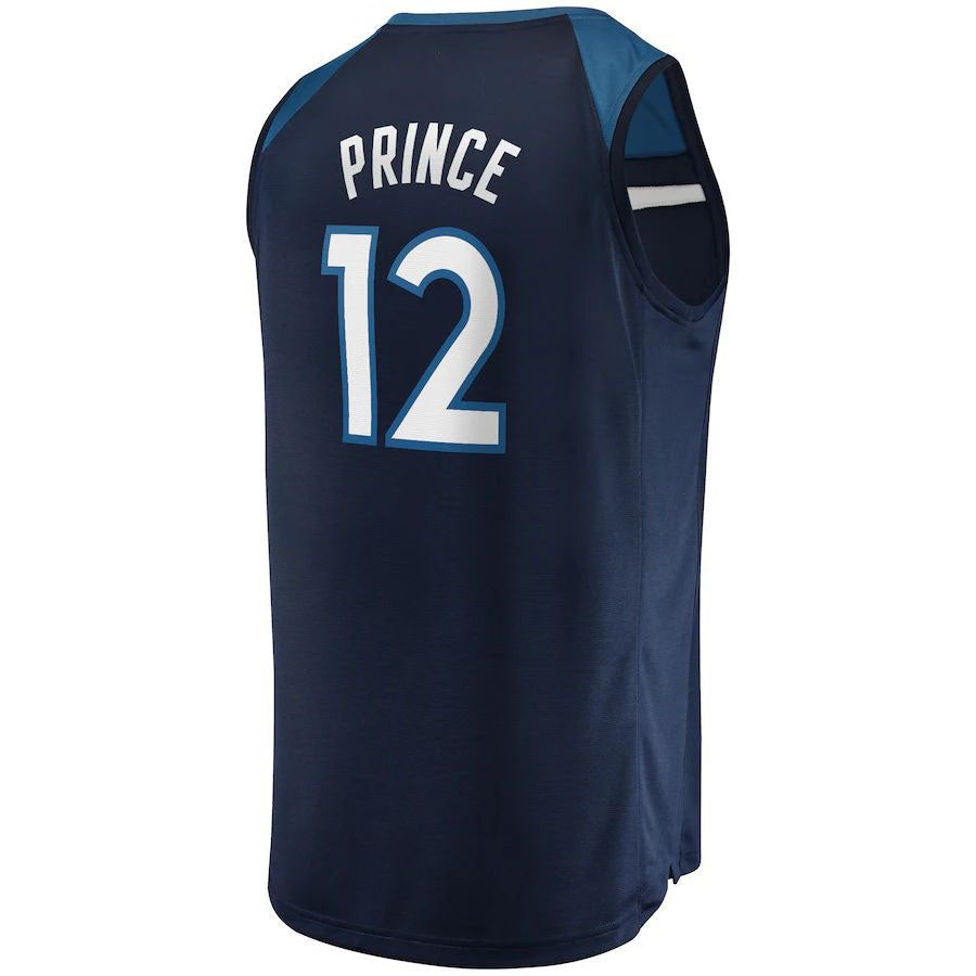 M.Timberwolves #12 Taurean Prince Supporters Branded  2021-22 Fast Break Replica Jersey Icon Edition Navy Stitched American Basketball Jersey
