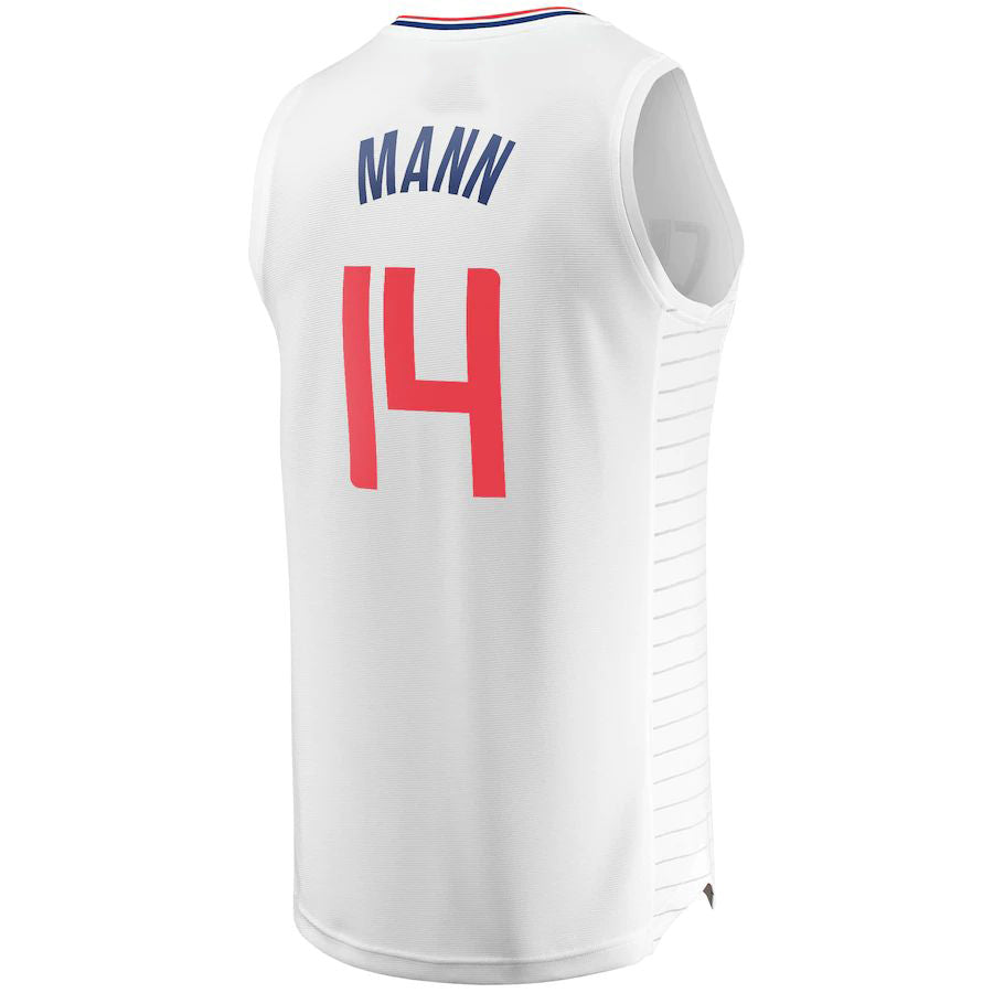 LA.Clippers #14 Terance Mann Supporters Branded Fast Break Replica Player Jersey White Association Edition Stitched American Basketball Jersey