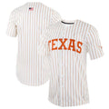 T.Longhorns Pinstripe Replica Full-Button Baseball Jersey White Stitched American College Jerseys