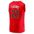 T.Raptors #21 Thaddeus Young Supporters Branded  Fast Break Replica Jersey Red Icon Edition Stitched American Basketball Jersey