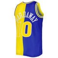 G.State Warriors #10 Tim Hardaway Mitchell & Ness Hardwood Classics 1990-91 Split Swingman Jersey Royal Gold Stitched American Basketball Jersey