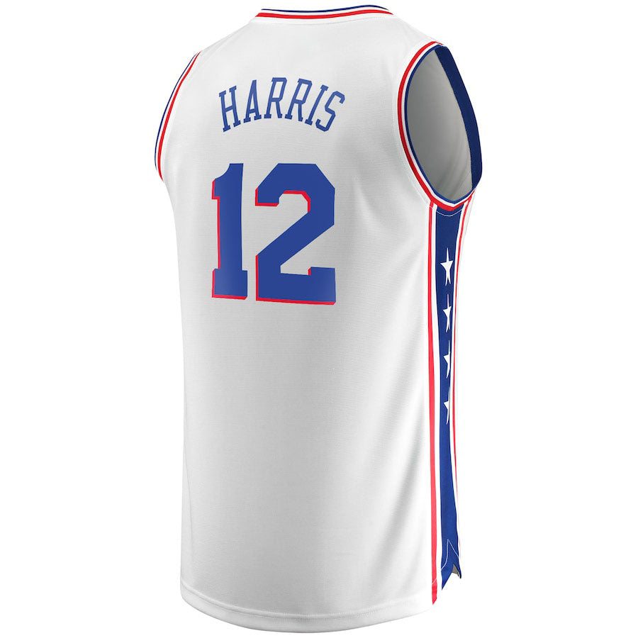 PH.76ers #12 Tobias Harris Supporters Branded Fast Break Replica Player Team Jersey Association Edition  White Stitched American Basketball Jersey
