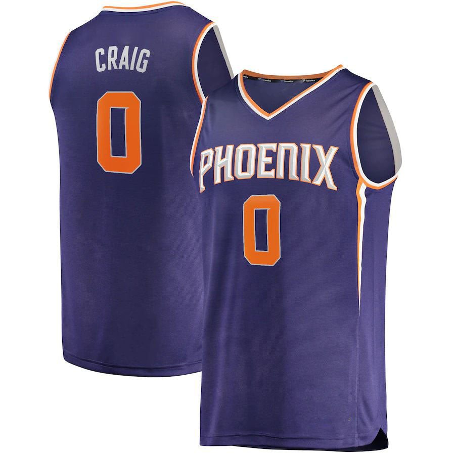 P.Suns #0 Torrey Craig Supporters Branded 2021-22 Fast Break Replica Jersey Icon Edition Purple Stitched American Basketball Jersey