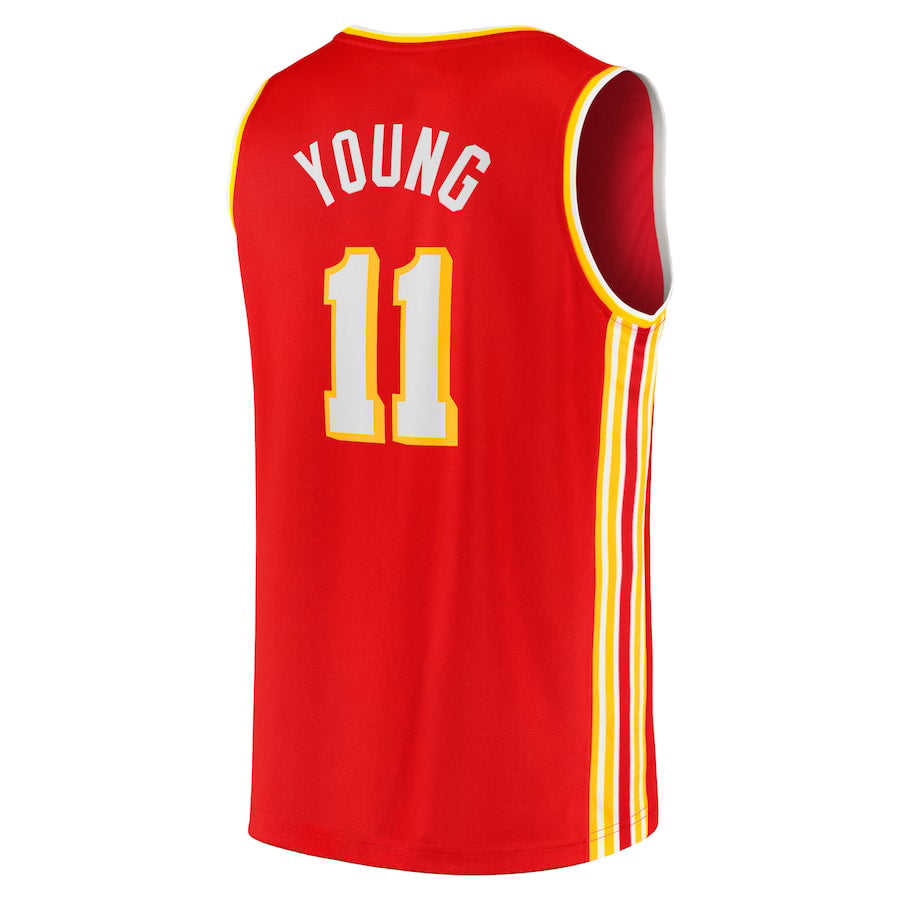 A.Hawks #11 Trae Young Supporters Branded 2020-21 Fast Break Player Jersey Icon Edition Red Stitched American Basketball Jersey