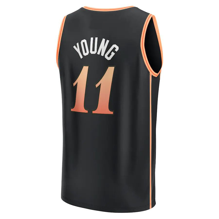 A.Hawks #11 Trae Young Supporters Branded 2022-23 Fastbreak Jersey City Edition Black Stitched American Basketball Jersey