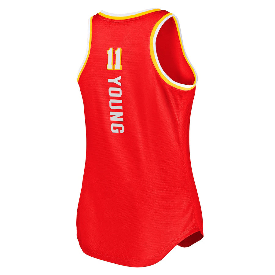 A.Hawks #11 Trae Young Supporters Branded 2020-21 Fast Break Tank Jersey Icon Edition Red Stitched American Basketball Jersey