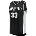 S.Antonio Spurs #33 Tre Jones Supporters Branded 2021-22 Fast Break Replica Jersey  Icon Edition Black Stitched American Basketball Jersey
