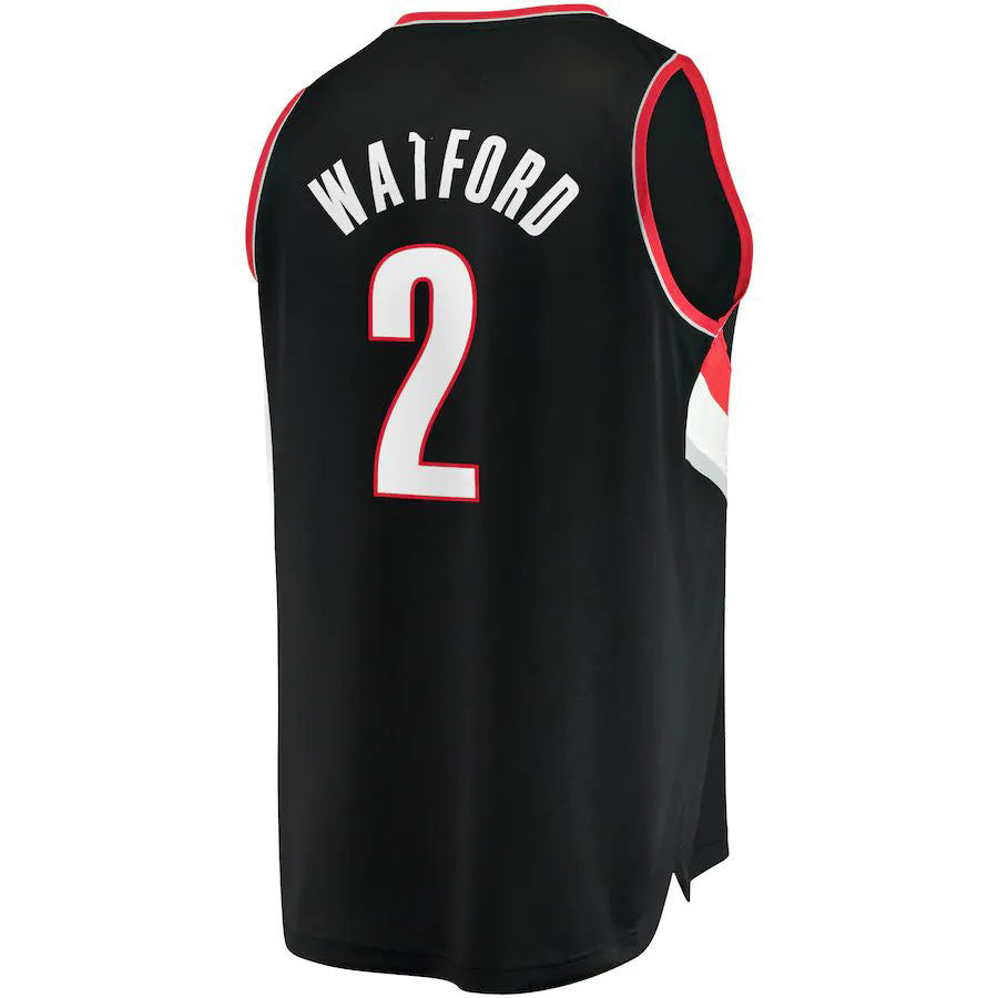 P.Trail Blazers #2 Trendon Watford Supporters Branded 2021-22 Fast Break Replica Jersey Icon Edition Black Stitched American Basketball Jersey