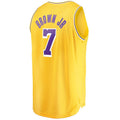 LA.Lakers #7 Troy Brown Jr. Supporters Branded Fast Break Replica Jersey Icon Edition Gold Stitched American Basketball Jersey