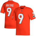 M.Hurricanes #9 Tyler Van Dyke NIL Replica Jersey Orange Football Jersey Stitched American College Jerseys