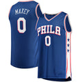 PH.76ers #0 Tyrese Maxey Supporters Branded 2020-21 Fast Break Replica Jersey Icon Edition Royal Stitched American Basketball Jersey