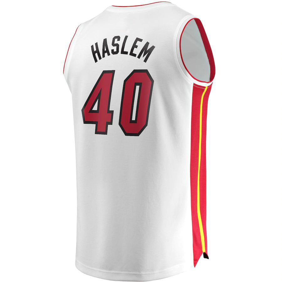 M.Heat #40 Udonis Haslem Supporters Branded  Fast Break Player Jersey Association Edition White Stitched American Basketball Jersey