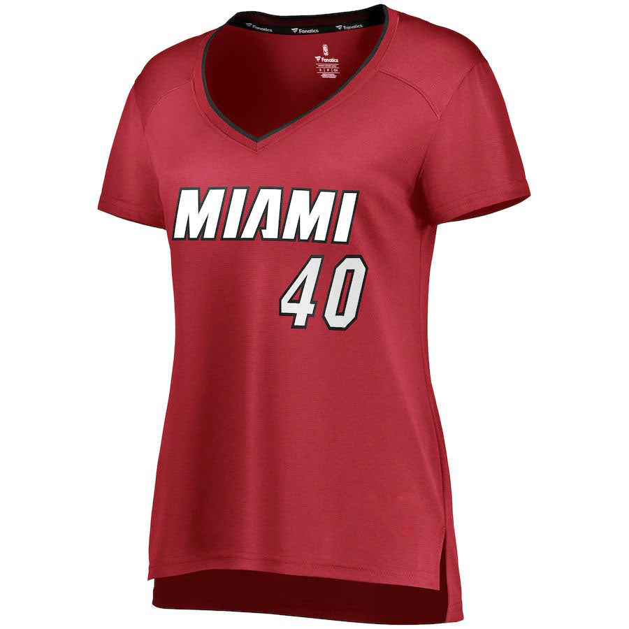 M.Heat #40 Udonis Haslem Supporters Branded Women's Fast Break Player Jersey Statement Edition Red Stitched American Basketball Jersey