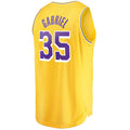 LA.Lakers #35 Wenyen Gabriel Supporters Branded 2021-22 Fast Break Replica Jersey Icon Edition Gold Stitched American Basketball Jersey