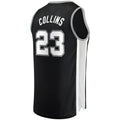 S.Antonio Spurs #23 Zach Collins Supporters Branded 2021-22 Fast Break Replica Jersey Icon Edition Black Stitched American Basketball Jersey