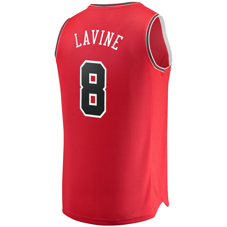 C.Bulls #8 Zach LaVine Supporters Branded Fast Break Replica Jersey Red  Icon Edition Stitched American Basketball Jersey
