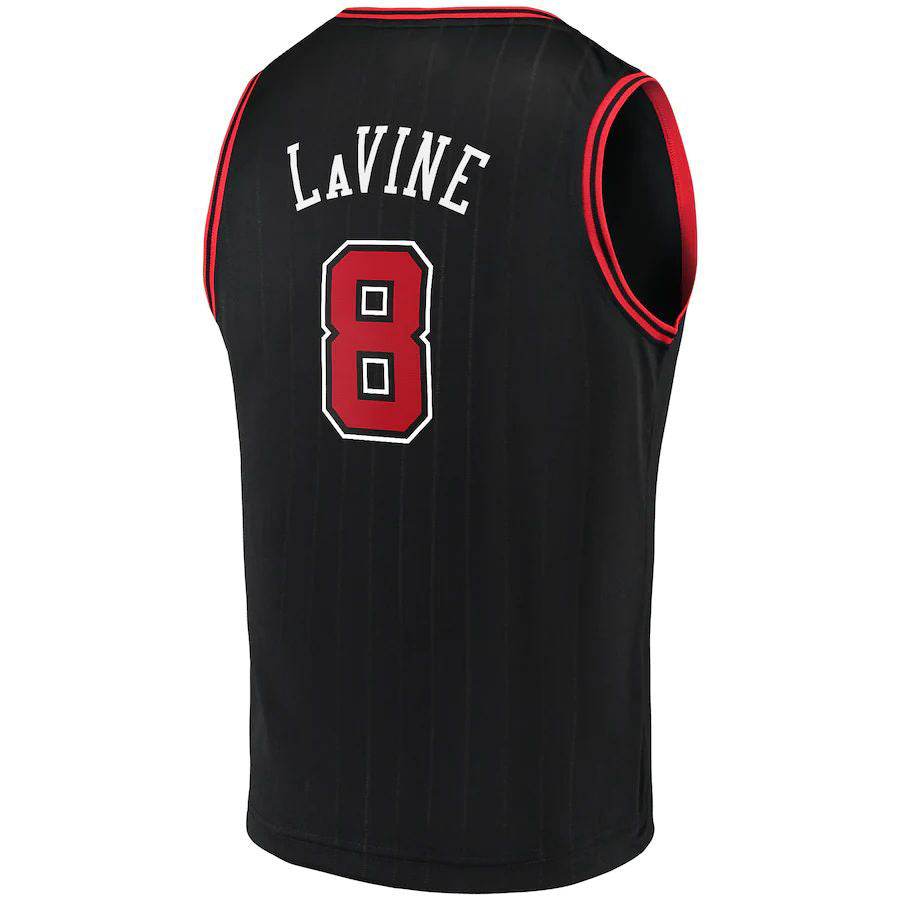 C.Bulls #8 Zach LaVine Supporters Branded Fast Break Team Replica Jersey Black Statement Edition Stitched American Basketball Jersey
