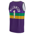 NO.Pelicans #1 Zion Williamson Supporters Branded  2022-23 Fastbreak Jersey City Edition Purple Stitched American Basketball Jersey