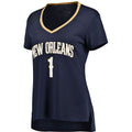 NO.Pelicans #1 Zion Williamson Supporters Branded Women's Fast Break Replica Jersey Icon Edition Navy Stitched American Basketball Jersey