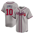 A.Braves #10 Chipper Jones Player Gray Limited Home Game Gdoa Stitched Jerseys