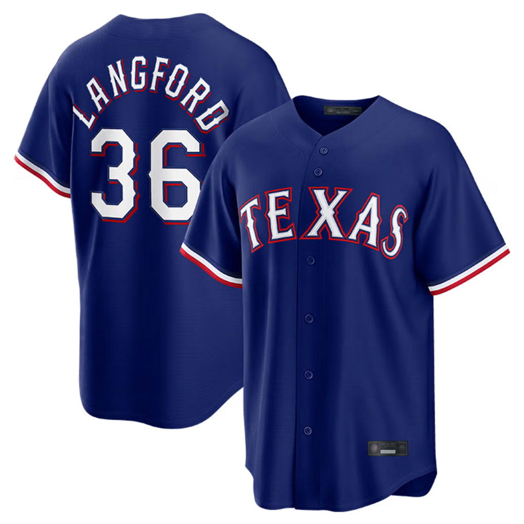 T.Rangers #36 Wyatt Langford Player Royal Home Game Stitched Jerseys