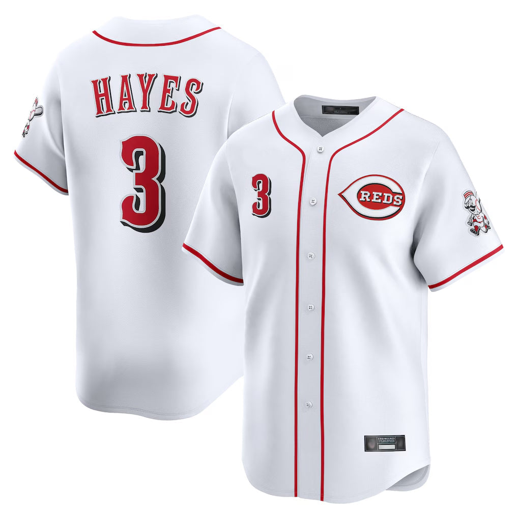C.Reds #3 Ke'Bryan Hayes Player White Home Limited Gdoa Stitched Jerseys