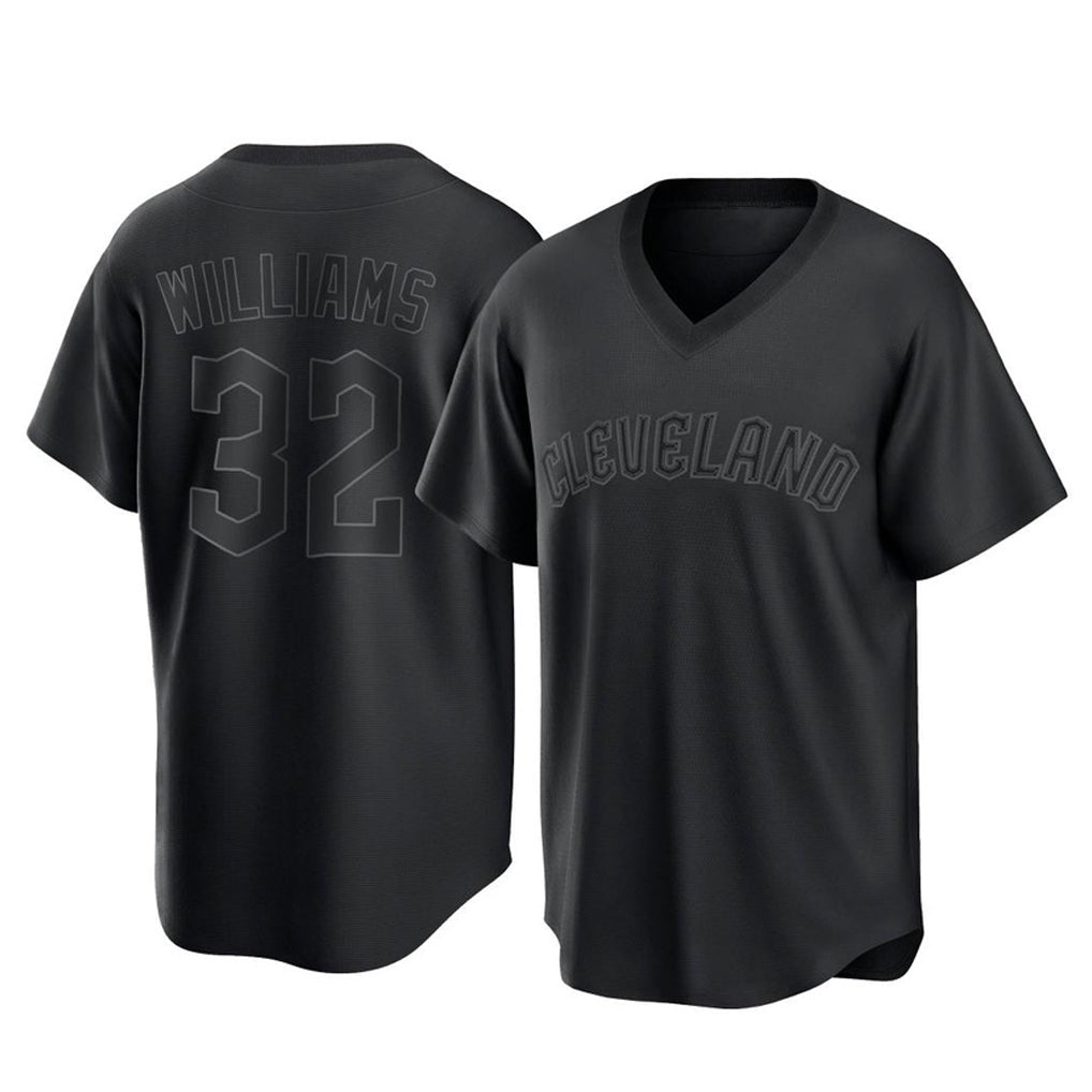C.Guardians #32 Gavin Williams Player Black T-shirt Home Game Gdoa Stitched Jerseys