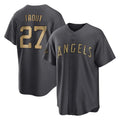 LA.Angels #27 Mike Trout Player Charcoal Game All-Star Gdoa Stitched Jerseys