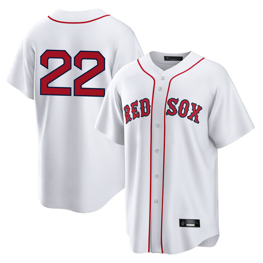B.Red Sox #22 Garrett Whitlock Player White Home Game Gdoa Stitched Jerseys