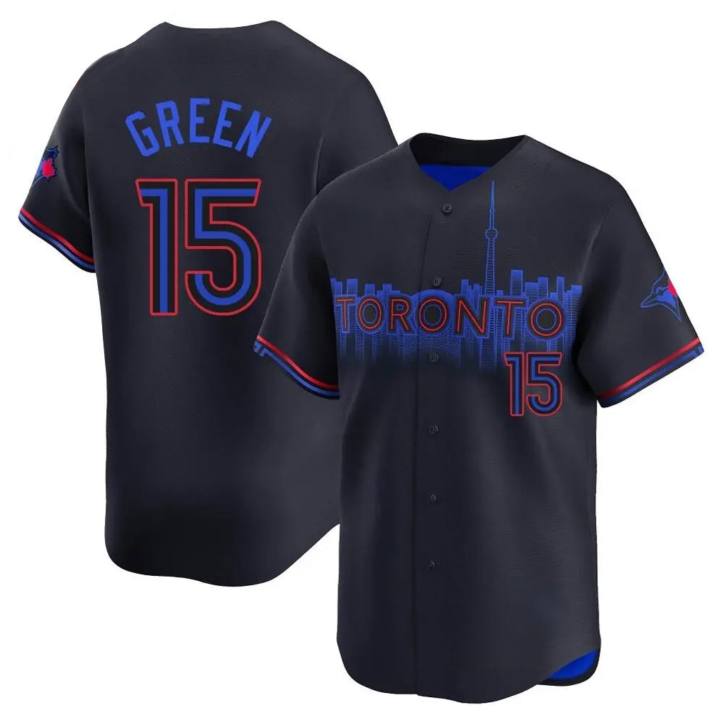 T.Blue Jays #15 Chad Green Player Black&Blue City Connect Limited Gdoa Stitched Jerseys