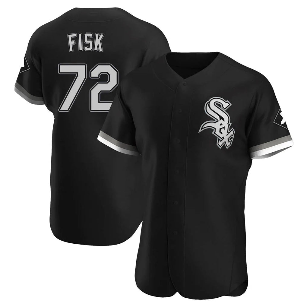 C.White Sox #72 Carlton Fisk Player Black Limited Elite Home Gdoa Stitched Jerseys