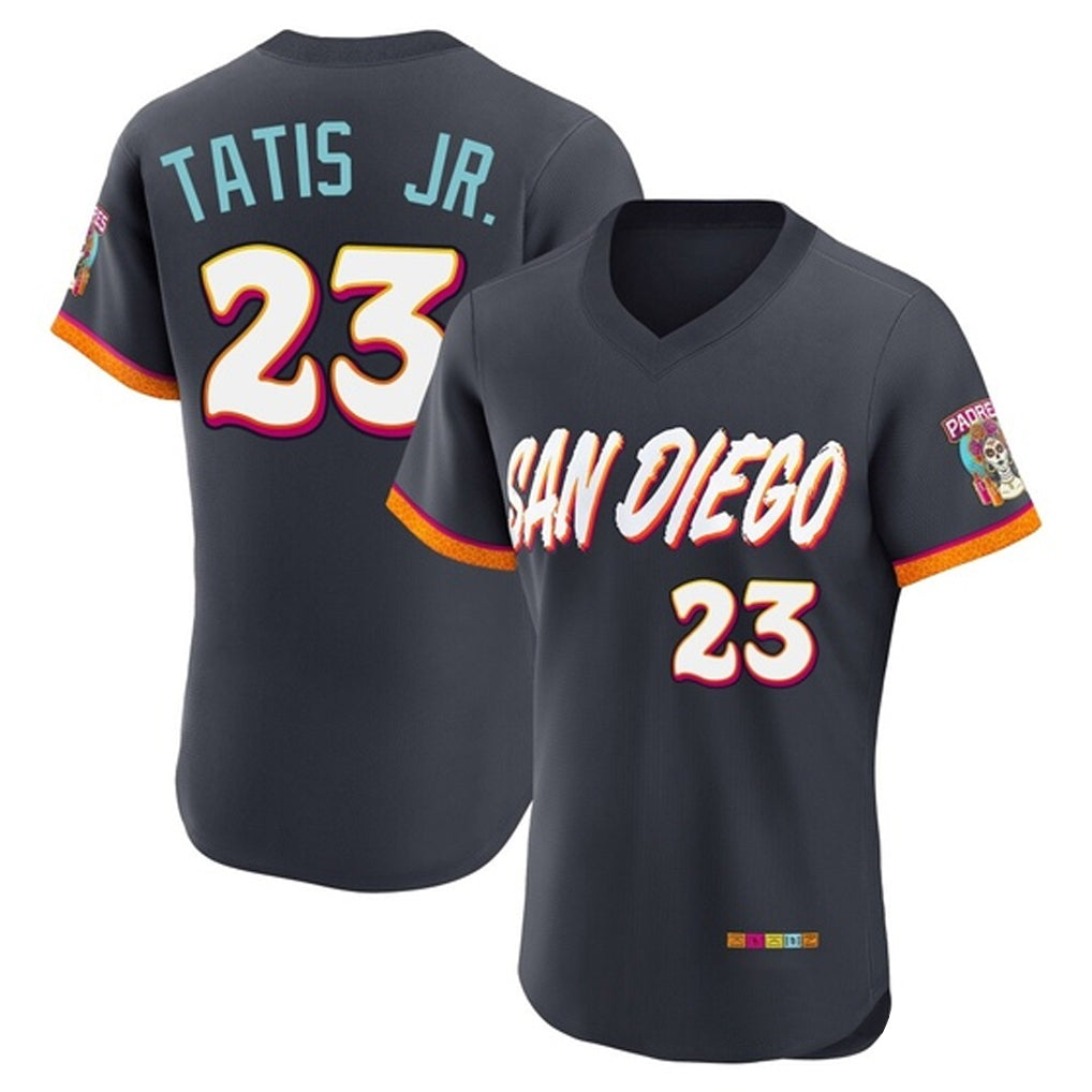 S.Diego Padres #23 Fernando Tatis Jr Player Obsidian 2026 City Connect Home Elite T-shirt Gdoa Stitched Jerseys