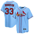 St. Louis Cardinals #33 Brendan Donovan Player Light Blue Home Game Stitched Jerseys