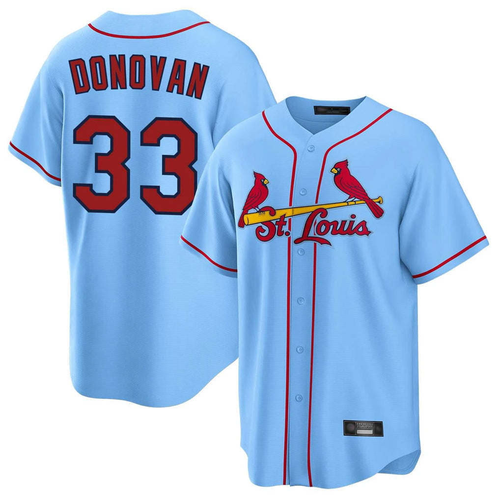 St. Louis Cardinals #33 Brendan Donovan Player Light Blue Home Game Stitched Jerseys