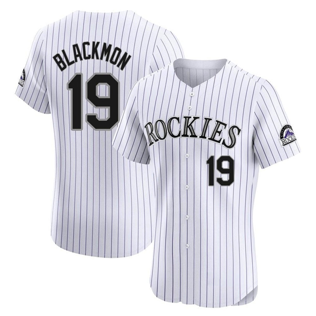 C.Rockies #19 Charlie Blackmon Player White Limited Elite Home Gdoa Stitched Jerseys