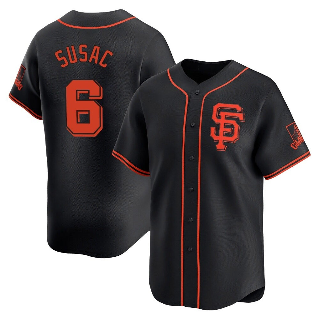 SF.Giants #6 Daniel Susac Player  Black 2026 Home Limited Stitched Jerseys