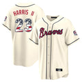 A.Braves #23 Michael Harris II Player Cream USA 250 Fourth Of July Limited Home Game Gdoa250Ys Stitched Jerseys