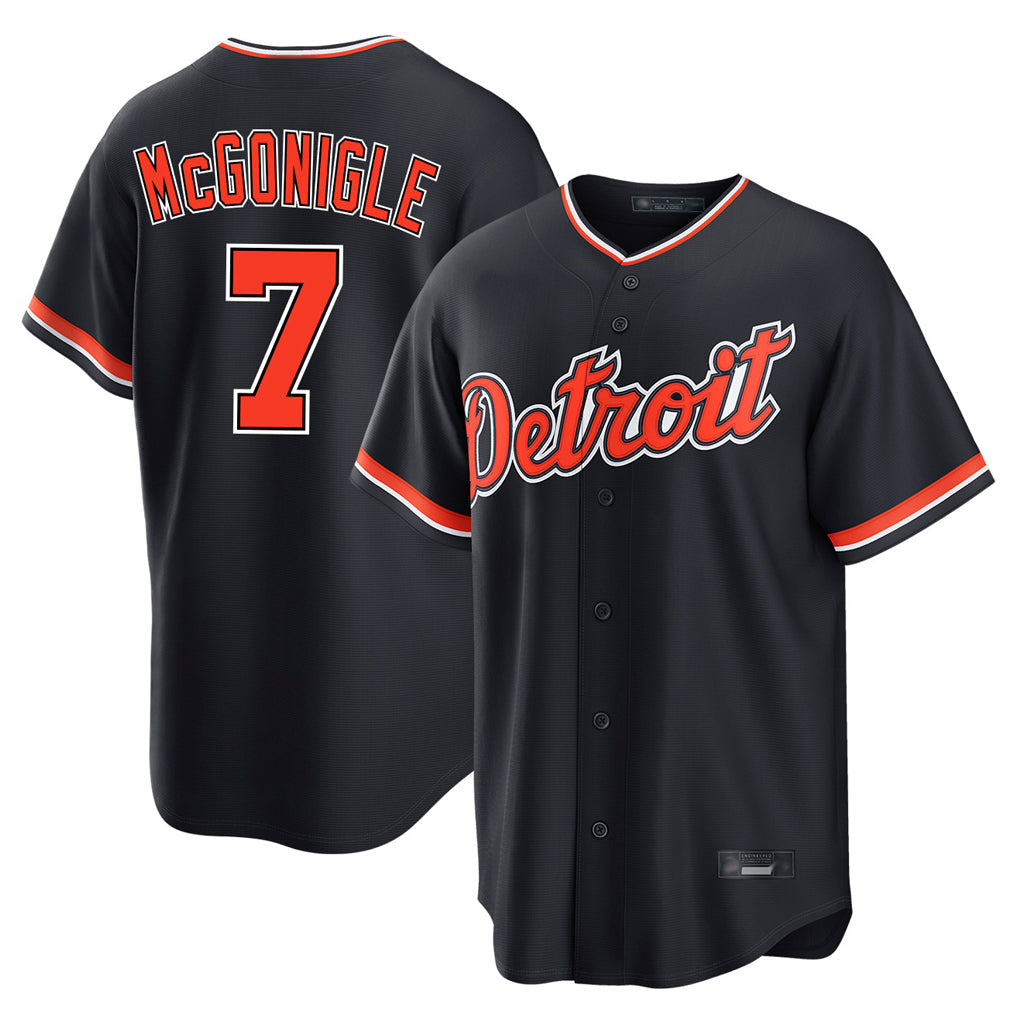 D.Tigers #7 Kevin McGonigle Player Navy Home Game Gdoa Stitched Jerseys