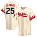 LA.Angels #25 Travis d'Arnaud Player Cream City Connect Home Gdoa Stitched Jerseys