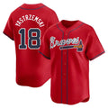 A.Braves #18 Mike Yastrzemski player Red Limited Alternate Stitched Jerseys